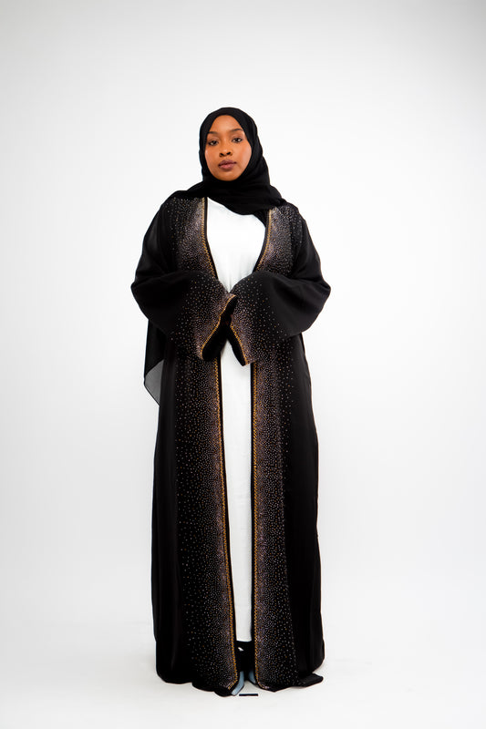 Rhinestones Open Abaya